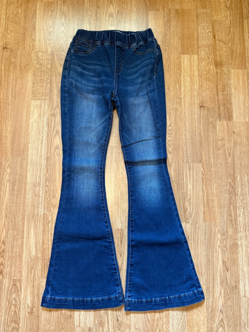 High-Rise Dark Blue Flare Jeans for Women